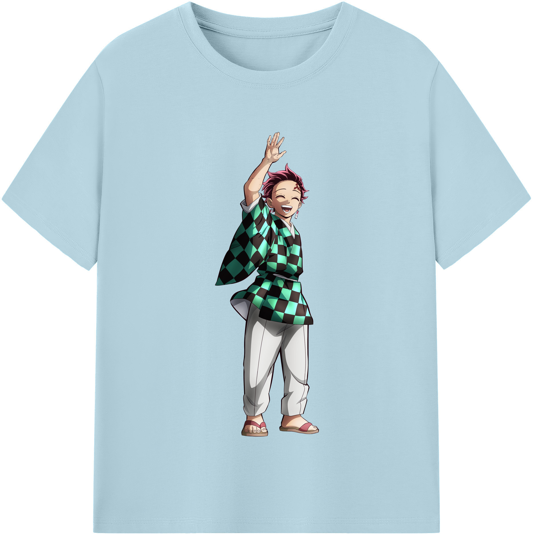 （画像用） 鬼滅の刃 竈門 炭治郎／かまど たんじろう Kamado Tanjirou 綿100％半袖Tシャツ（フロントプリント）